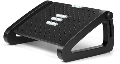 AMUSPK Office Foot Rest, Adjustable Height Footrest Under Desk, Ergonomic Foot Stool with Large Roller Massager for Office, Pressure Relief, Straightening The Hunchback, Father's Day Christmas Gifts