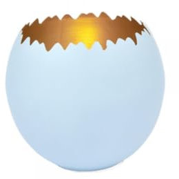 Lambert [W] Hoso Windlicht gezackt himmelblau groß H 13 D12 cm