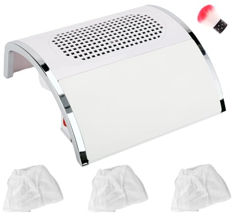 Biutee Aspirateur Ongles Professionnel 80W, Aspirateur Manucure avec 3 Sacs à Poussière, Aspirateur à Angles à 2 Ventilateur