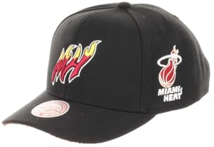 Mitchell & Ness Miami Heat NBA Icon Grail Pro Snapback Hardwood Claasic Cap Pro Crown Fit Black - One-Size
