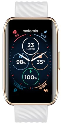 Motorola Moto 40 Smartwatch - 10 Days Battery Life, Google Fit, 1.5 Crystal Clear Display, Heart & Sleep Tracking, iOS/Android Compatible - Rose Gold