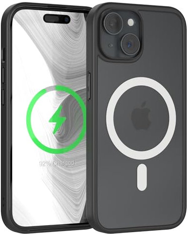 EAZY CASE Ultra Schutz Outdoor Hülle kompatibel mit iPhone 15 kompatibel mit Qi-Charging, hochwertige Schutzhülle mit Aufprallschutz, Stoßfest, Kratzfest, Handyhülle mit Kameraschutz, Schwarz