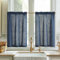 Vangao Einfarbig Scheibengardine Modern Küche Leinenoptik Bistrogardine 2er Set 65Bx60Hcm Vorhänge Halbtransparent Küchengardinen mit Stangendurchzug für Wohnzimmer Landhaus Gardinen Kurz Indigo Blau