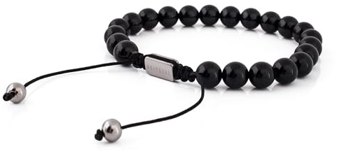 Akitsune Venatio Perlenarmband | Elastisches Armband Armschmuck Damen Herren Halbedelsteine 8 mm Beads - Silber Tigerauge Rot