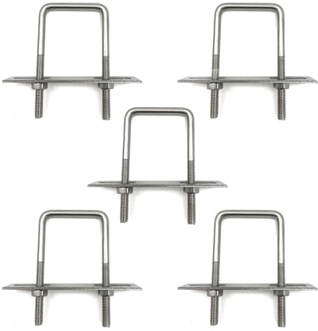 duoyif Perno En Forma De U M6 35x70mm 5Piezas Tornillos En U Cuadrados Inox Con Tuercas Placa De Marco, Para Fijación De Tubos Placas (M6 35mmx70mm)