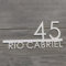 MXN Targa moderna con numero civico e numero civico in acrilico 3D, decorazione artistica da parete per esterni, personalizzabile (bianco, 40 x 18 cm)