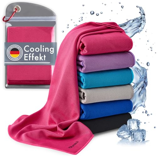Blumtal Kühlhandtuch - kühlendes Handtuch als Sporthandtuch - Mikrofaserhandtuch mit Kühlfunktion - weiches Fitness Handtuch 100x30 cm - Kühltuch Cool Towel mit Tasche - Fitnesshandtuch/Gym Towel Pink