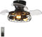 Retro Ventilador de Techo de Luz y Mando a Distancia Silencioso Indutrial Lampara Ventilador Techo 6 Velocidad DC Inteligente Salon Lampara Techo Ventilador Negro 3 Blade para Dormitorio, Negro