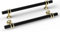 Goldenwarm 10 Pack Black & Gold T Bar Kitchen Cabinet Handles, Aluminium, 160mm, Black & Gold, Polished