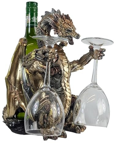 29.5cm Dragon Figure Bottle Glass Holder Wine Rack Ornament