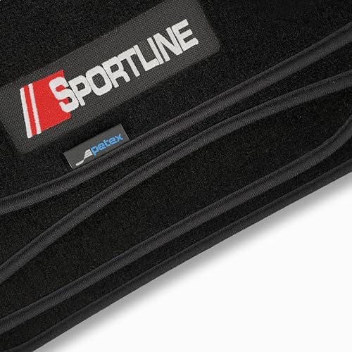 PETEX Auto Fussmatten Passform für Cupra Leon Limousine e-TSI (Mildhybrid) ab 04/2020 / Sportstourer e-TSI (Mildhybrid) ab 06/2020, Autoteppich Set in Velours - Dynamic, 4-teilig, schwarz