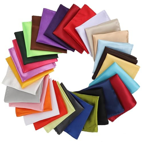 EEEKit Herren Taschentücher, 30 Stück Einstecktücher für Anzüge, Einfarbiges Taschentuch Set in Verschiedenen Farben für Hochzeitsfeiern, 22 x 22 CM