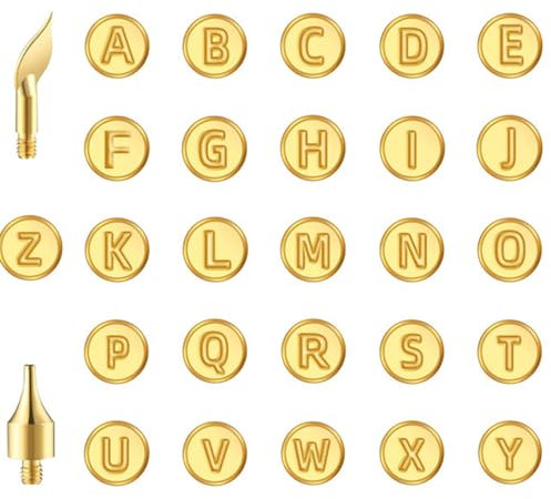 Wood Burning Letter Kit Wood Burning Letter Kit 28Pcs/Set Creative DIY Wood Burning/Carving Set Decorative Wood Burning Letters for Embossing Craft Making