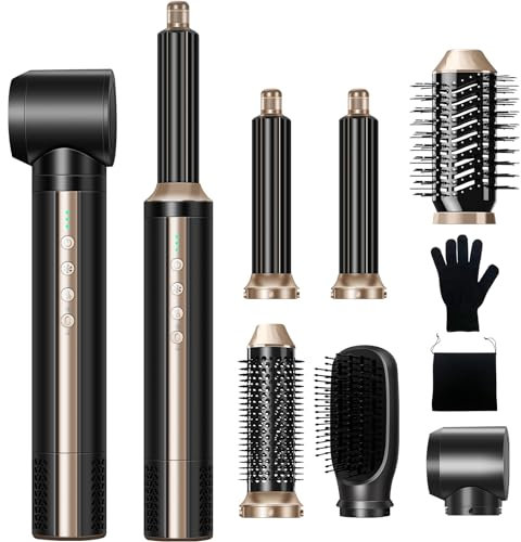 ChapStick 6 in 1 Airstyler, Warmluftbürste Set, 110000 U/Min Hairstyler, Haarstyler mit Lockenstab, Negativ Ionen Stylingbürsten mit Rundbürstenföhn, Steuerung von Kalt- und Warmluft, Geräuscharm