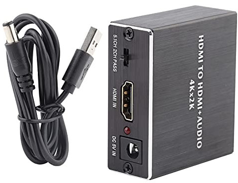 RockVOQRN HDMI Audio Splitter Konverter 4K * 2K HDMI auf HDMI + SPDIF + 3,5 mm Audioausgang für Heimkino