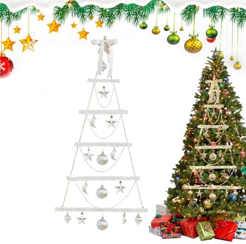 Albero di Natale illuminato da parete, albero di Natale piatto in legno con luce, albero di Natale creativo, albero di Natale illuminato da parete, caldo albero di Natale piatto da appendere a parete