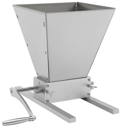 TESUGN Molinillo de cereales manual de 4 L, acero inoxidable, 2 ruedas, ajustable, molinillo de maíz, grano, cerveza casera, picadora eléctrica para la fabricación de alimentos de cereales
