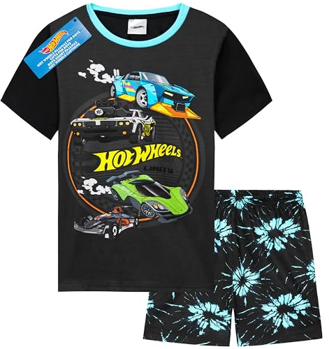 Hot Wheels Boys Pyjamas 2 Piece Summer Nightwear Set Short PJs Soft Breathable Lounge Wear Gifts for Boys