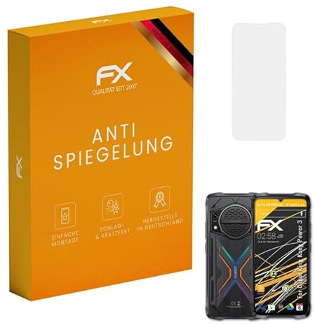 atFoliX Película Protectora compatible con Cubot King Kong Power 3 Lámina Protectora de Pantalla, antirreflejos y amortiguadores FX Protector Película (3X)