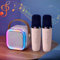 WYFCR Mini Karaoke-Maschine für Kinder Erwachsene, mit 2 Mikrofonen, tragbare Bluetooth-Lautsprecher mit LED-Licht, Familie Party, Mädchen Spielzeug Geburtstagsgeschenke für Kind(Rosa)