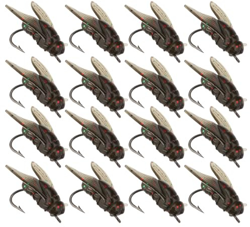 Create Idea Lot de 50 appâts souples Bionic pour pêche à la mouche pour bar, truite 4-6 Catties 20 mm Noir