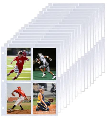 Sammelkarten Hüllen 400 Pockets, 50PCS A5 Klarsichthüllen, Fußball Sammelalbum Karten Ordner Hüllen, Doppelseitiges Sammelalbum Transparent Karten Folien Trading Einzeln zum Sammeln und Tauschen