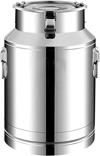 CWCQGH Milchtransportkannen mit kleinem Fassungsvermögen, Edelstahl-Milchkanne, Weineimer, Milchtopf, Eimer, Tragekrug, Ölflasche, Teekanister zur Flüssigkeitsaufbewahrung,4L