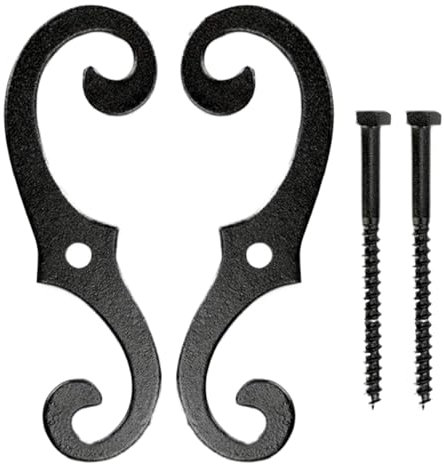 Fensterladen-Zubehör,2er Set Schwarze Fensterladen-Haken - Rostbeständiges Zubehör Mit Schrauben Halteclips Für Außenbereich Renovierung Türbeschläge Dekoration