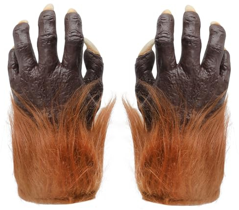 IPENNY Halloween Handschuhe Kostümhandschuhe mit Krallen Halloween Lange Fingernägel Hexenkostüm Pfoten Handschuh Requisiten Klaue Party Cosplay Golves Halloween