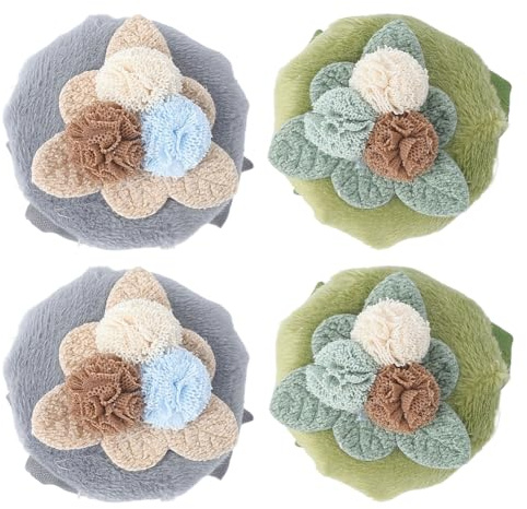 GORGECRAFT 4Pcs Cotton Door Knob Covers Grey Green Soft Reusable Washable Colorful Flower Floral Decorating Handle Knobs Collision Protector Cover for Home Round Doors Handles Cushion