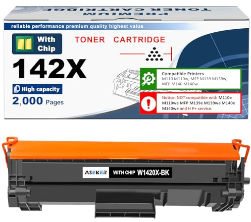 142X W1420X Tonerkartusche mit Chip Kompatibel für HP 142A W1420A für HP LaserJet M110 M110w MFP M139 M139w M140 M140w Drucker ( 1 Schwarze )