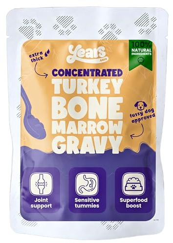 YEARS Bone Broth for Dogs - Probiotic Turkey Dog Gravy Topper | 100ml | Concentrated turkey dog food topper. Probiotics & prebiotics for gut health. Collagen for stiff joints & coat.