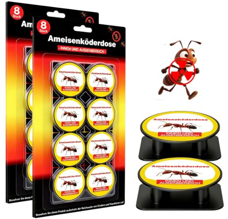 16 Stück ameisenköderdose Set,Effective & Safe Ameisenfalle, Geruchslos, sicher für Küche, Wohnzimmer und Speisekammer