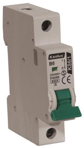 Leitungsschutzschalter KS6 B6 1P 6A Sicherungsautomat Sicherung 1 pol. Sicherungsautomat Sicherung Automat 230V Überstromschutzschalter