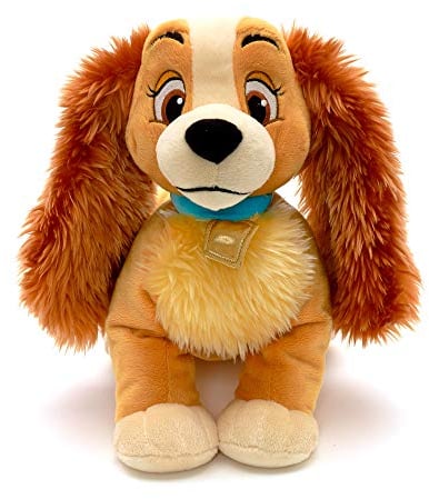 Disney Store Lady Offizielles mittelgroßes Kuscheltier für Kinder, Kuscheltier mit Stickereien, Flauschiger Brustpartie und Ohren, geeignet ab 12 Monaten