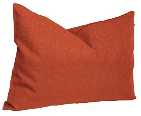 Kissenbezug 30x50 cm Terracotta mit Reißverschluss Struktur Leinenoptik Kissen für Sofa Wurfkissen
