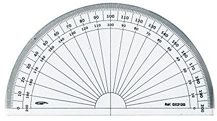 GRAPHOPLEX Rapporteur 1/2 cercle 13cm grades Transparent
