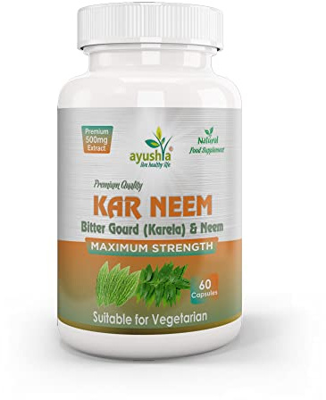 Ayushya Karneem (Karela Neem) Capsule, 60 Capsules, Natural, (Pack of 1)