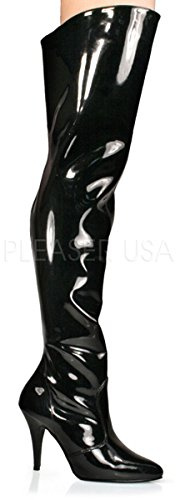 Higher Heels PleaserUSA Overknee-Stiefel Vanity-3010 Lack schwarz Gr. 37