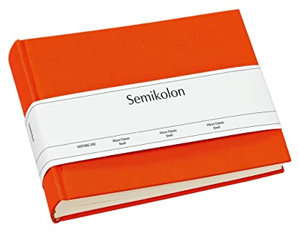 Semikolon Fotoalbum, gebundenes Leinen, klein, Orange, Größe S