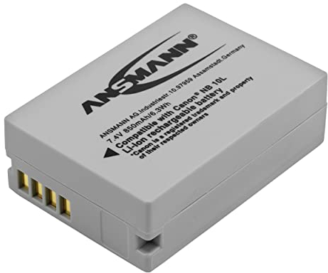 ANSMANN Li-Ion Akku A-Can NB 10 L 7 4V / Typ 850mAh / Leistungsstarke Akkubatterie für Foto Digitalkameras - der perfekte Ersatzakku für Canon Digicam uvm.