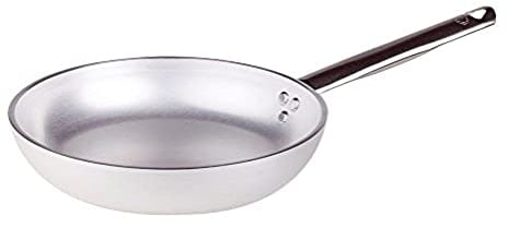 Pentole Agnelli Linea Alluminio 5 mm Padella Radiante con Un Manico Inox, Argento, 36 cm