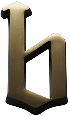 Alpertec Kleinbuchstabe b Bronze satiniert inklusive Schrauben und Dübeln, Höhe 60 mm, 35160130K1