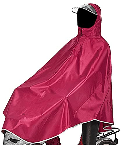 sorliva Regenponcho, wasserdicht, winddicht, mit Kapuze, für Radfahrer, Rot