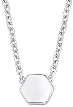 s.Oliver Damen-Kette mit Anhänger SO PURE Sechseck Hexagon Geometrie 925 Silber rhodiniert 45 cm - 2017141