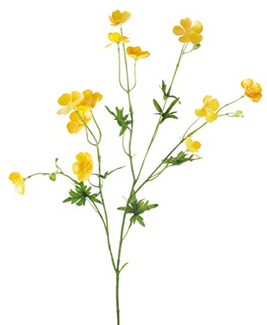 artplants.de Künstliche Butterblume Nora, 12 Blüten, 3 Knospen, gelb, 70cm - Deko Blume