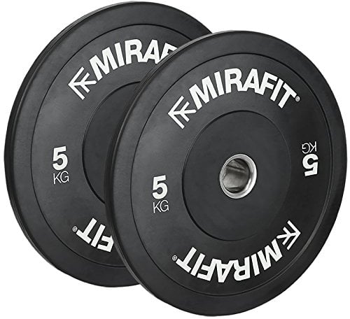 Mirafit Black Olympic Rubber Bumper Plates - Choice of Size