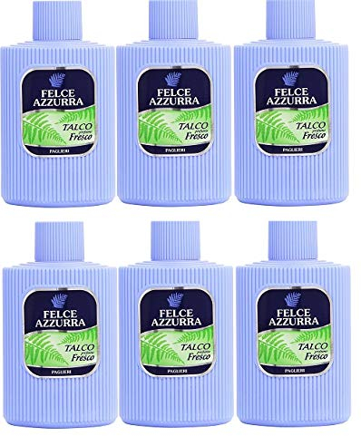 6 X Paglieri Felce Azzurra Talco fresco corpo Cipria Talk Cipria talkum Barattolo da 150 G