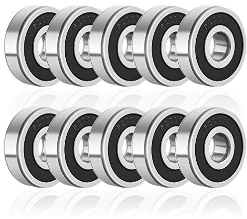 10 Stück Kugellager 6200-2RS Double Rubber Sealed Rillenkugellager 10 * 30 * 9mm GCr15 Gummi versiegelte Rillenkugellager Geräuscharm Lager