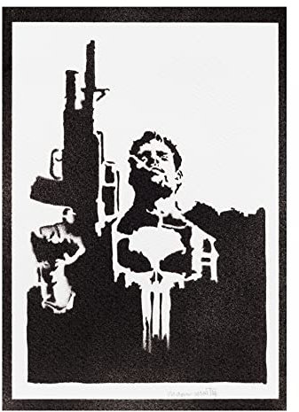 moreno-mata Echtes Handgemachtes Graffiti The Puni... Superhelden Aesthetic Poster & Kunstdrucke Bilder Plakat Handmade Deko Wandbilder Wohnzimmer Wanddeko Geschenke für Männer und Frauen